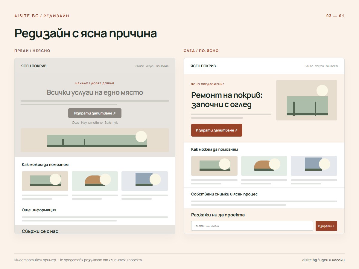 Редизайн с ясна причина. Всички услуги на едно място; Ремонт на покрив: започни с оглед.