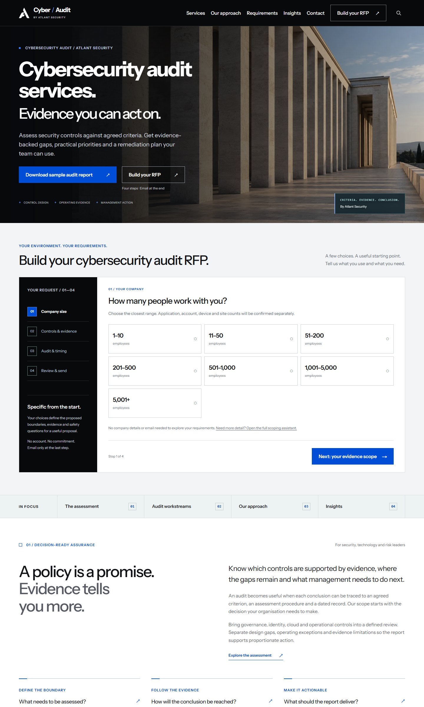 Cybersecurity Audit — изглед на публичния сайт cybersecurityaudit.services