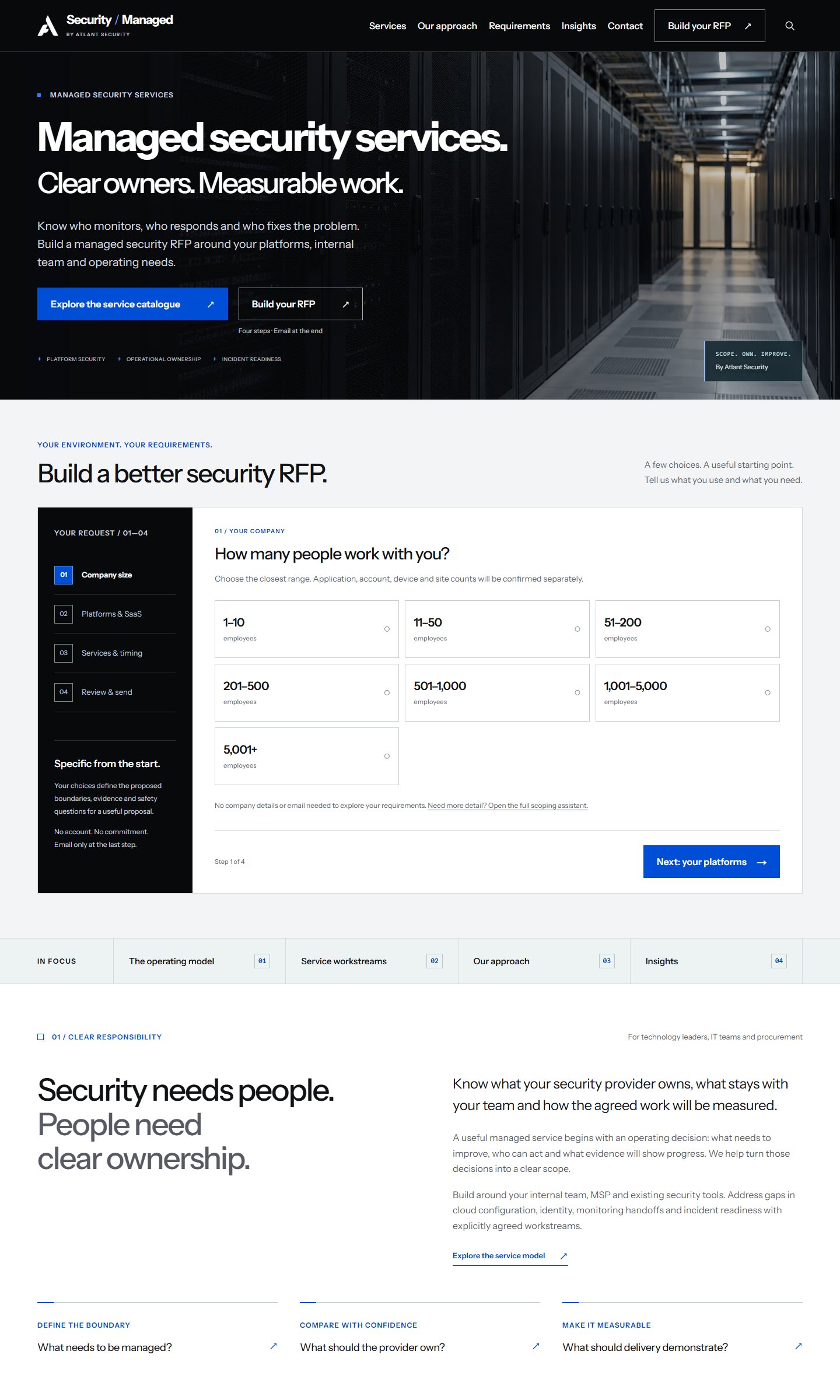 Managed Security Services — изглед на публичния сайт managedsecurityservices.io