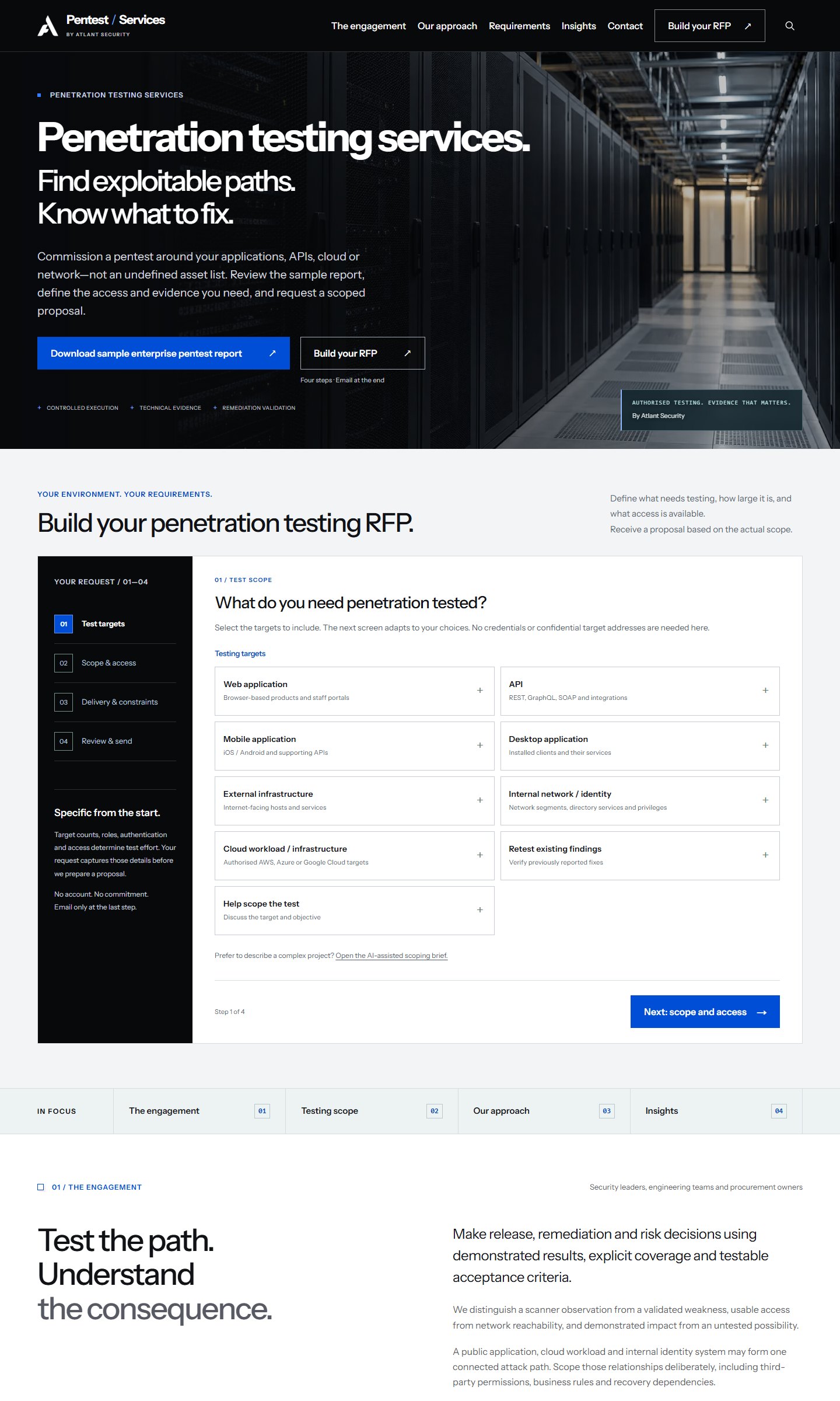 Penetration Testing Services — изглед на публичния сайт penetrationtestingservices.company